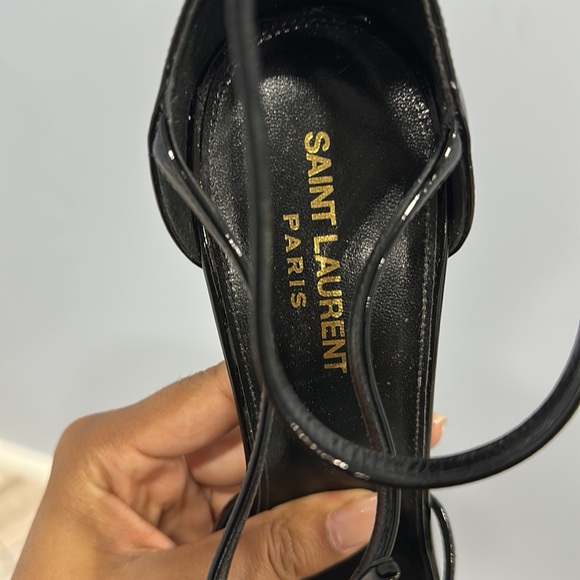 YSL CASSANDRA SANDALS IN PATENT LEATHER YVES SAINT LAURENT AUTHENTIC HEELS - Picture 4 of 8